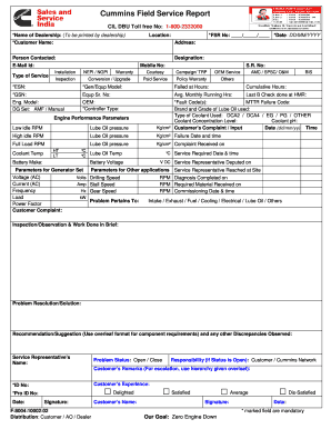 Field Service Report  Form