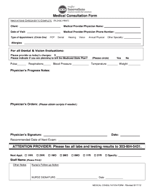 Medical Consultation Form PDF