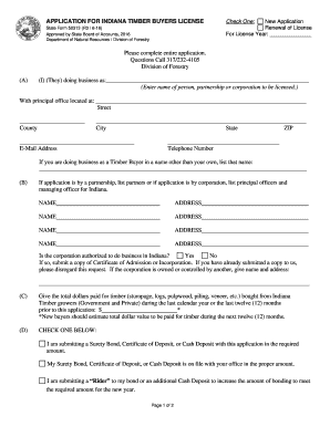  APPLICATION for INDIANA TIMBER BUYERS LICENSE 2016-2024