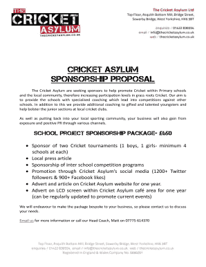 Cricket Tournament Sponsorship Proposal PDF  Form