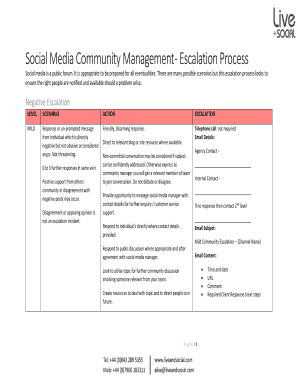 Social Media Escalation Process  Form