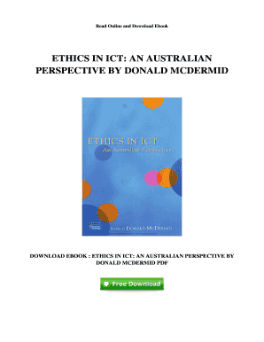 Ethics in Ict an Australian Perspective PDF  Form