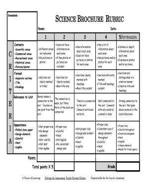 Brochure Rubric  Form