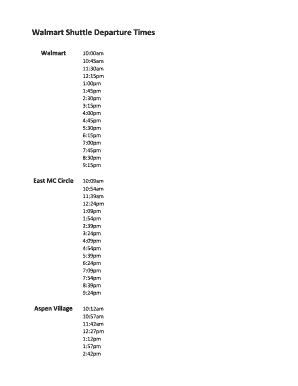 Rexburg Walmart Shuttle  Form