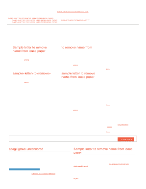 Sample Letter to Remove Name from Lease  Form
