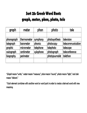 Greek Root Graph Words  Form