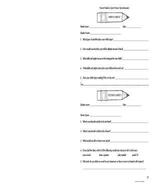 Open House Parent Survey  Form