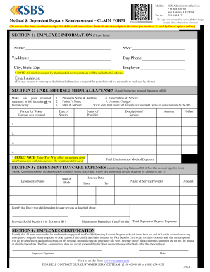  Medical & Dependent Daycare Reimbursement CLAIM FORM 2015-2024