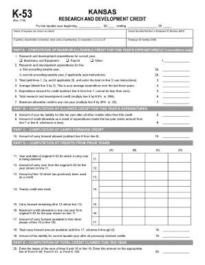 K 53 Kansas Department of Revenue  Form