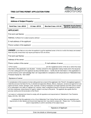 Tree Cutting Permit Application Form