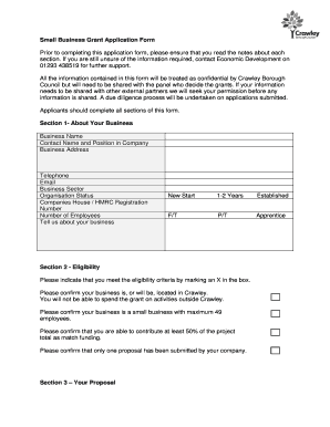 Small Business Grant Application Form