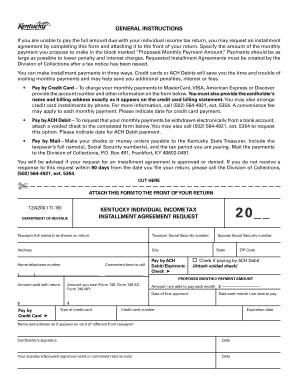 Requested Installment Agreements Must Be Created by the  Form
