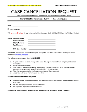 Fha Case Number Cancellation Form