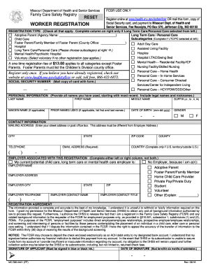 Family Care Registry Form