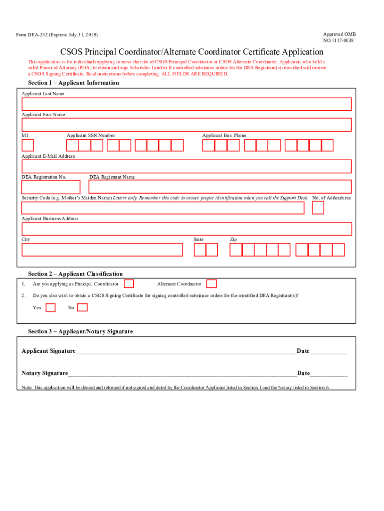  Form 252 2019-2024