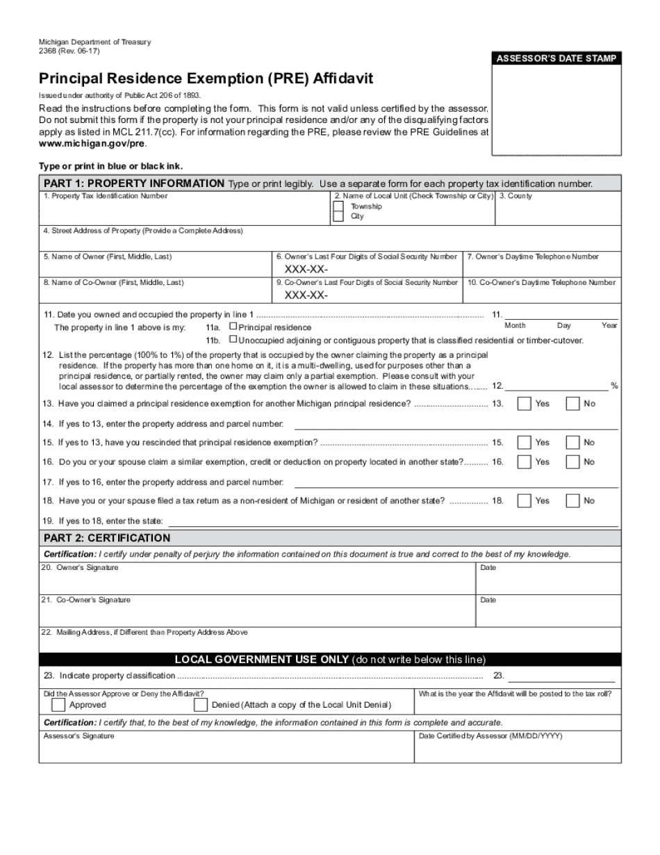  Do Not Submit This Form If the Property is Not Your Principal Residence Andor Any of the Disqualifying Factors 2016