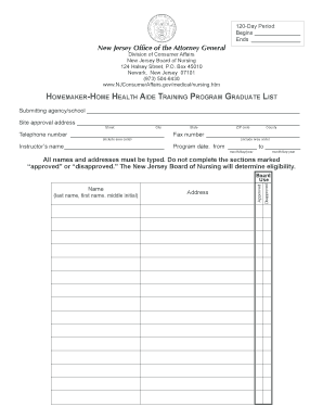 CHHA Initial Certification Process Attorney General  Form