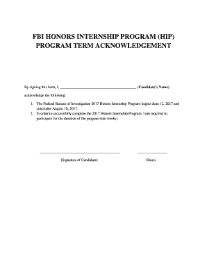 Program Term Acknowledgement Form