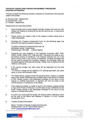 Travelex Encashment Form