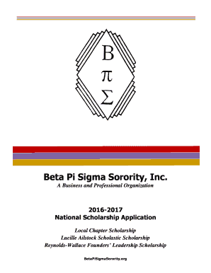 Beta Pi Sigma Sorority  Form