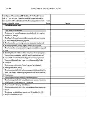 Technical Requirements Checklist  Form