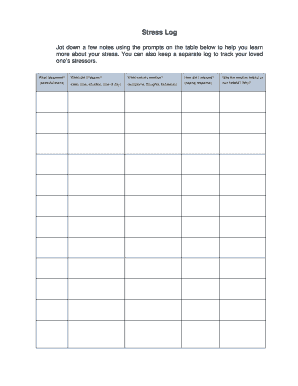 Stress Log  Form