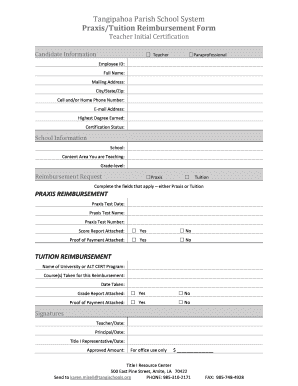 PraxisTuition Reimbursement Form