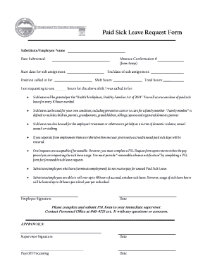 Sick Leave Request Form