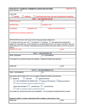 Navfac Submittal Register Excel  Form