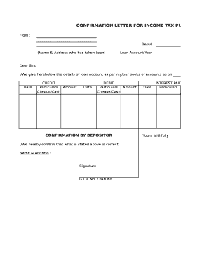 Loan Confirmation Format in Excel