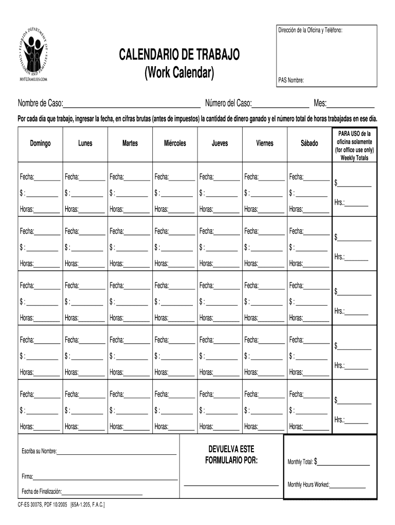  Calendario De Trabajo Access Florida 2005-2024