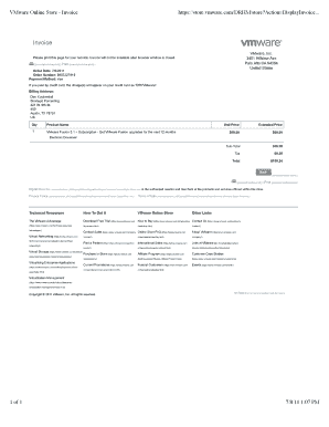 VMware Online Store Invoice  Form