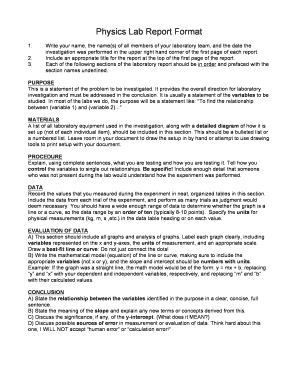 Lab Report Physics Experiment 1  Form