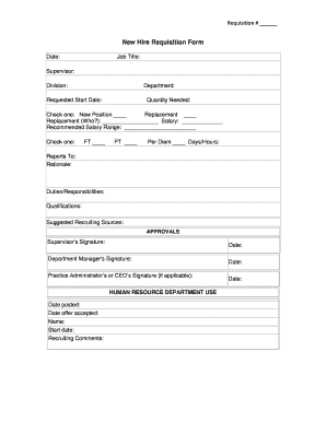 New Hire Requisition Form