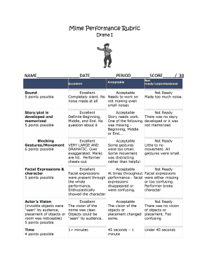 Mime Rubric  Form