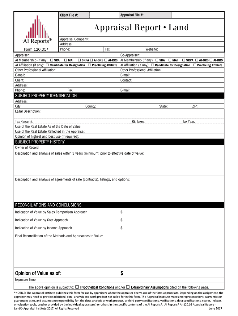 Appraisal Report Land  Form