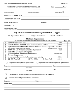 Vipr Incident Inspection Checklist  Form