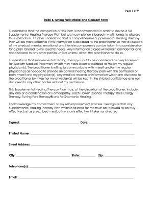 Reiki Consent Form