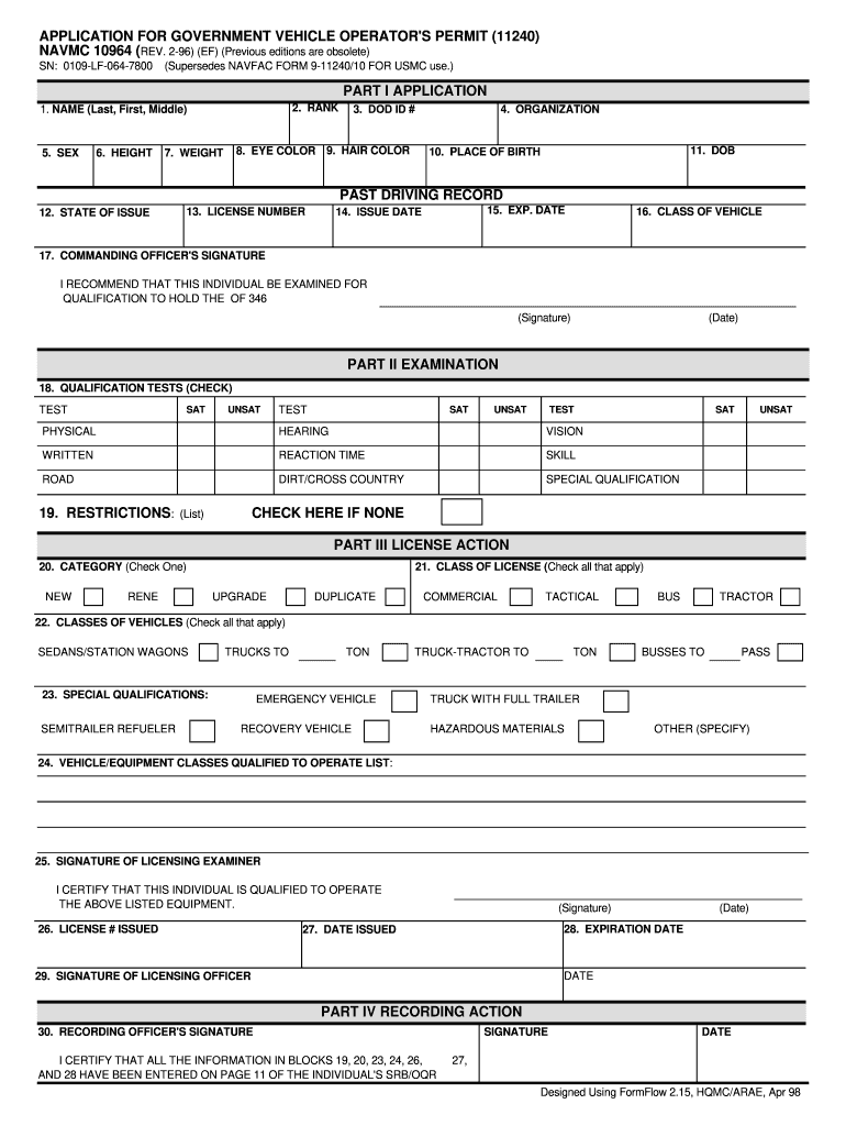 Navmc 10964  Form