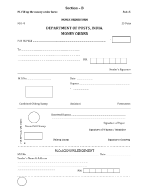 How to Fill Out a Money Order  Form