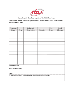 Blazer Depot is the Official Supplier of the FCCLA Red Blazer  Form