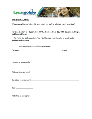 Lycamobile Sprl  Form
