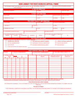 Post Service Appeal Form