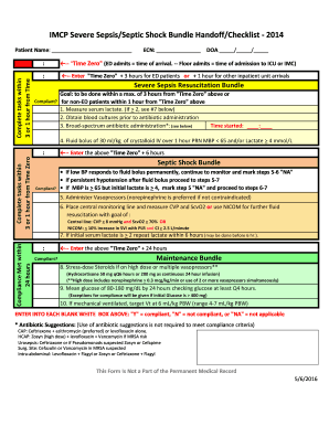 Sepsis Checklist  Form