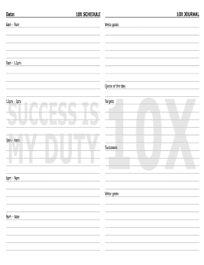 10X SCHEDULE  Form