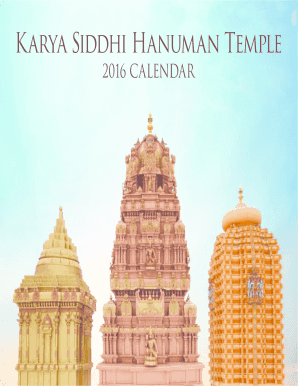 Karya Siddhi Hanuman Temple Calendar PDF  Form