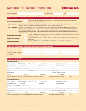 Bendigo Bank Signatory Forms