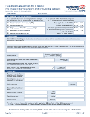 Get and Sign Auckland Council Building Consent Application 2016 Form