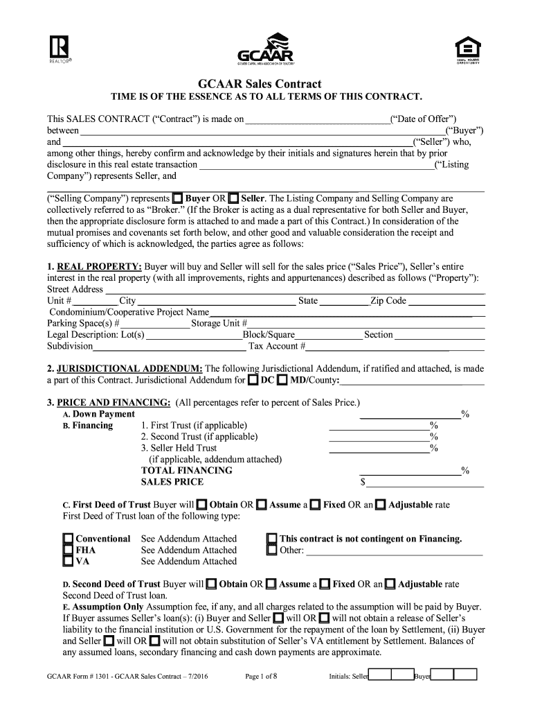  Gcaar Sales Contract 2016-2024