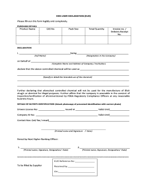 End User Declaration Letter  Form